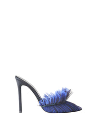 Karlie 105 satin mules - Blue Gitane & Black