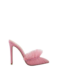 Mules Karlie 105 en satin - Pink