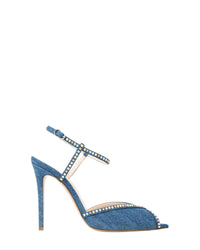 Escarpins Katy 105 en satin - Blue Mixed