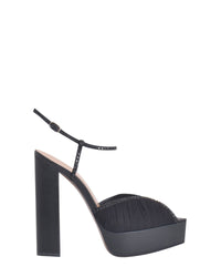 Katy 105 satin platform heels - Black