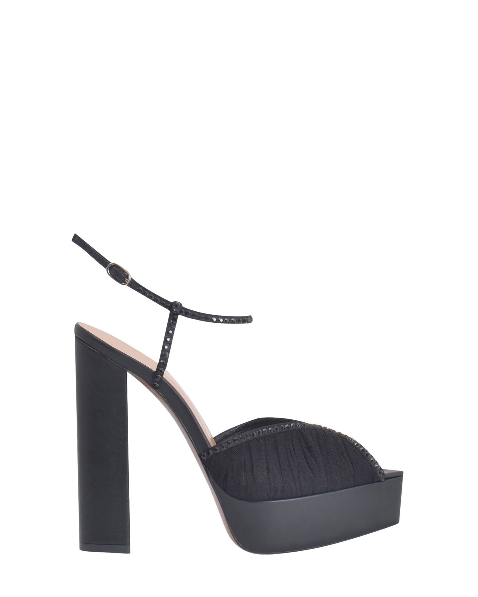 Katy 105 satin platform heels - Black