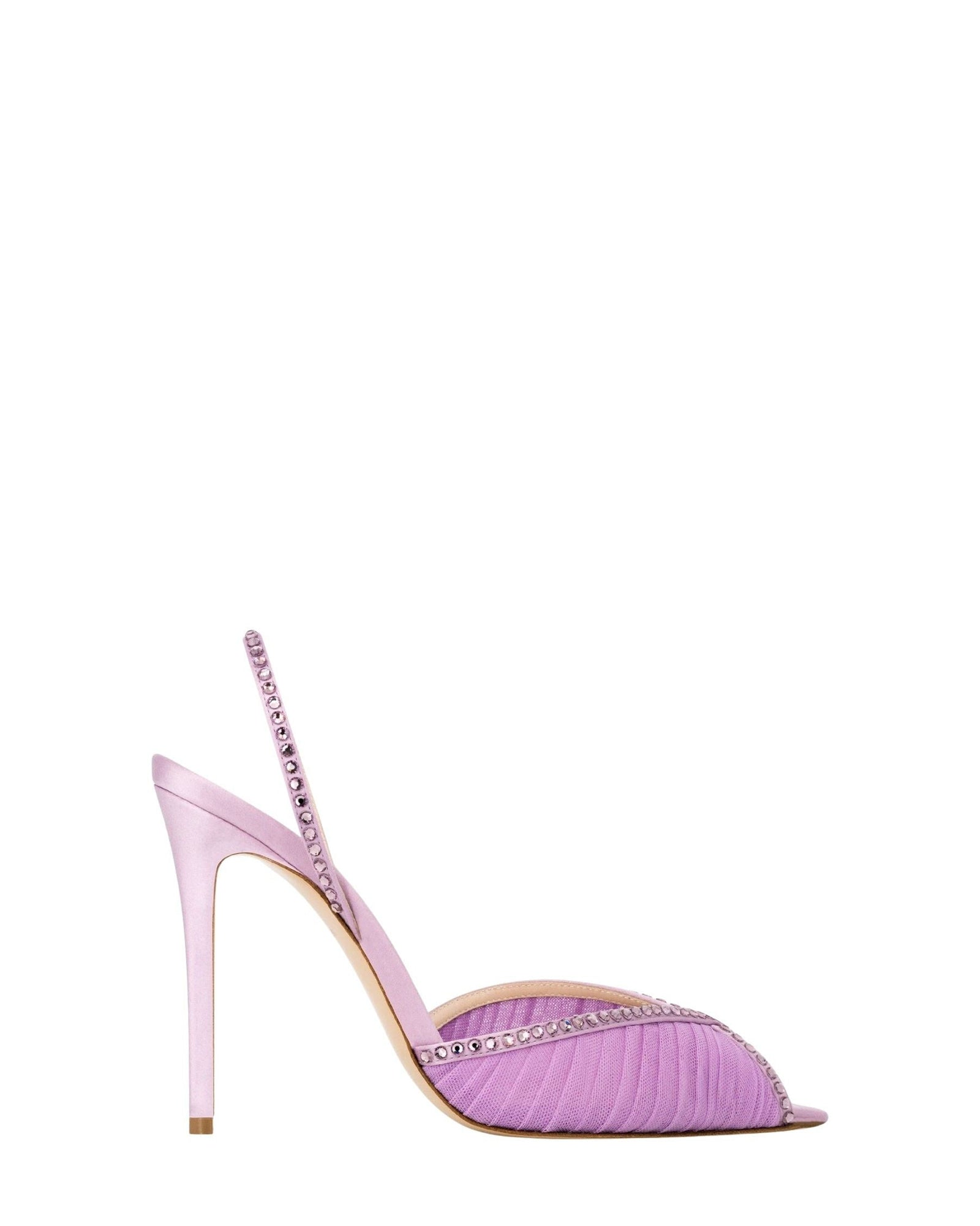 Sandales Katy 105 en satin - Lavender