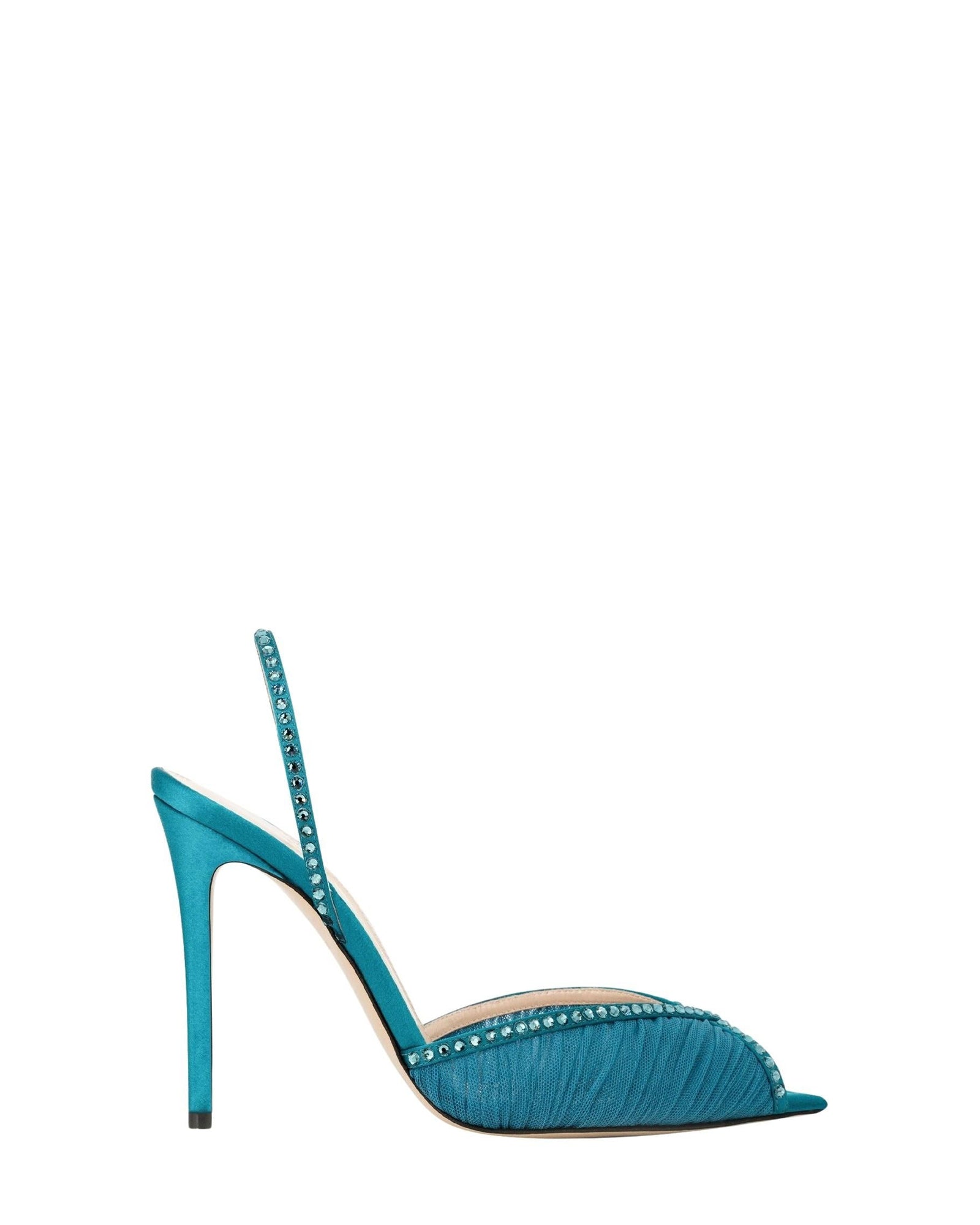 Sandales Katy 105 en satin - Turquoise