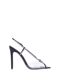 Sandales Kay 105 en cuir - Black & Silver Crystals