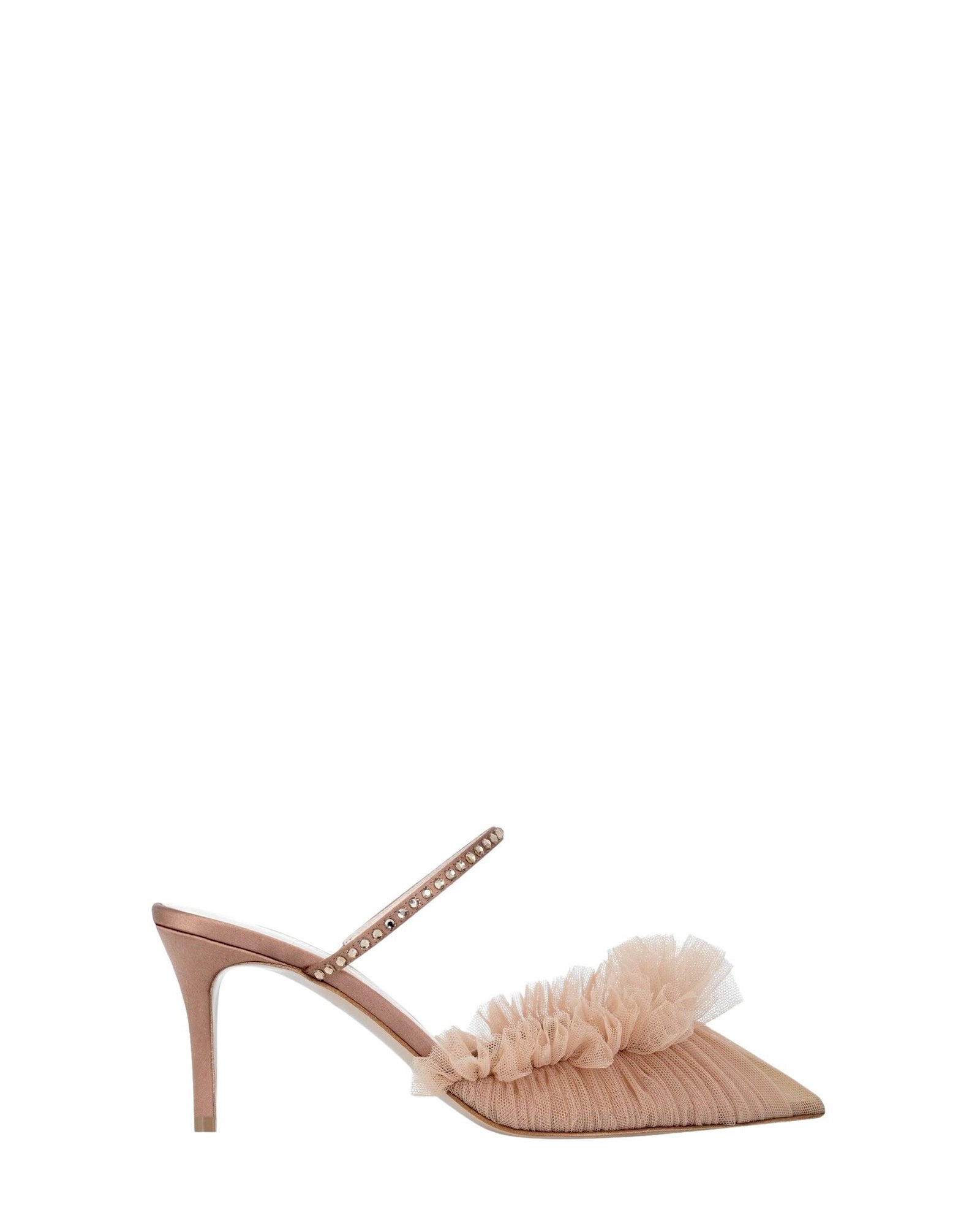 Mules Kaya 70 en satin - Camel