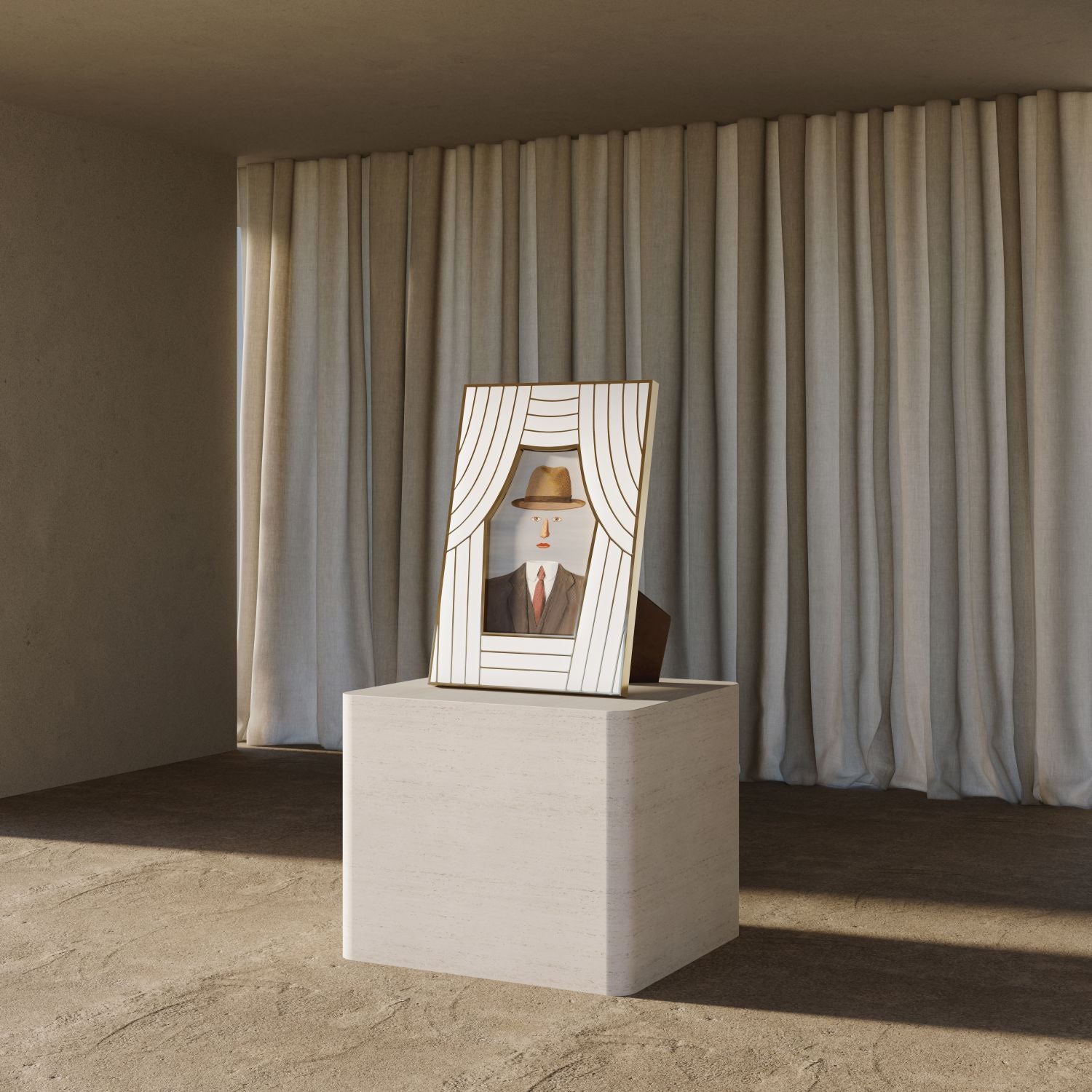 Cadre de rideau Kelly Behun en verre - White & Gold