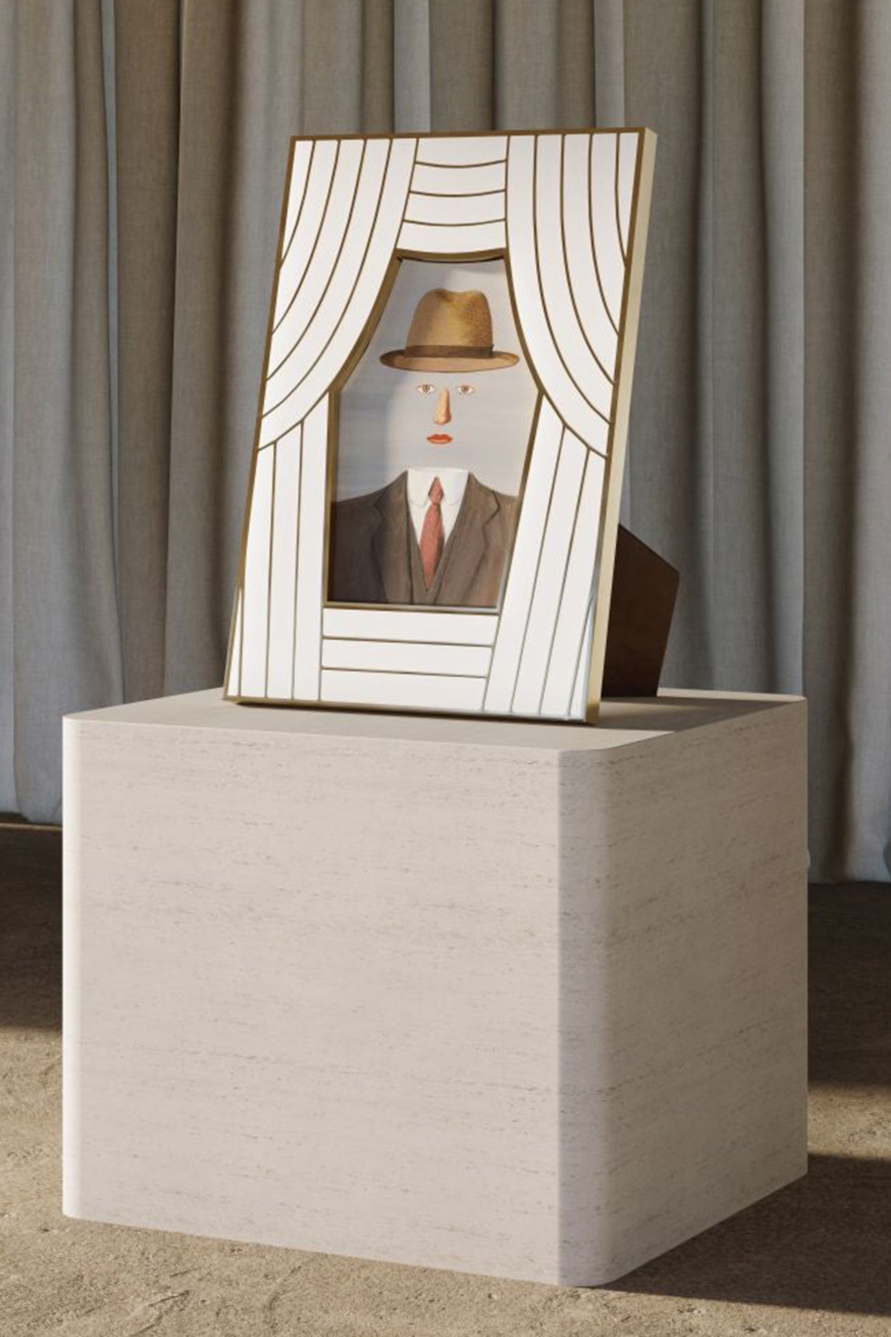 Kelly Behun glass curtain frame - White & Gold
