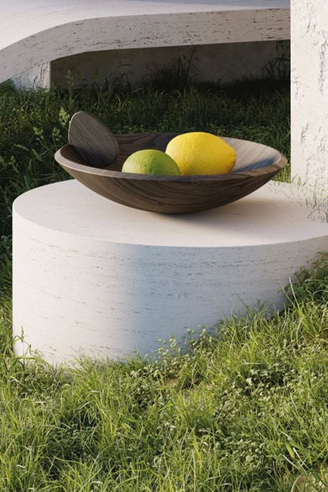 Kelly Behun oak bowl with brass - Brown
