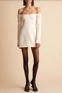 Octavia dress in wool - Bone