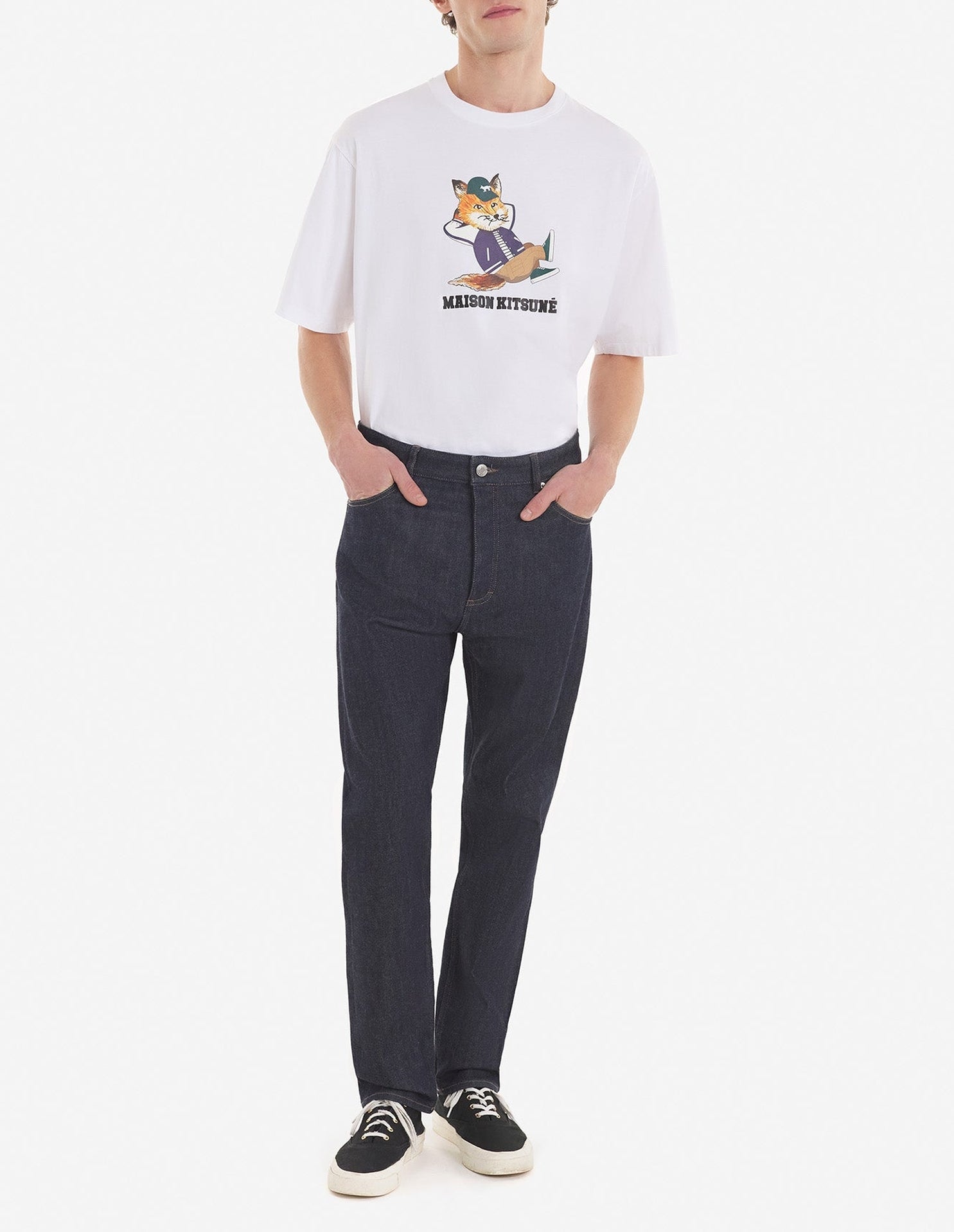 Crew-neck t-shirt with print - White