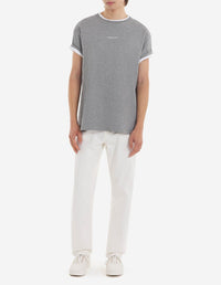 T-shirt with short-sleeved logo - Grey Melange