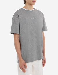 T-shirt with short-sleeved logo - Grey Melange