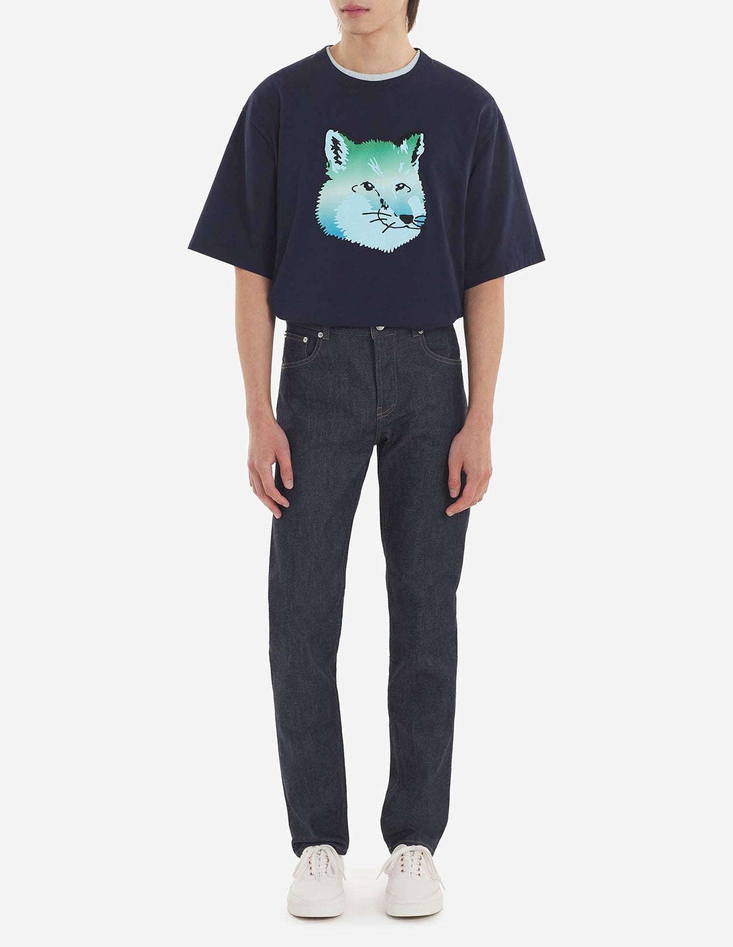 Loose T-shirt with print - Navy