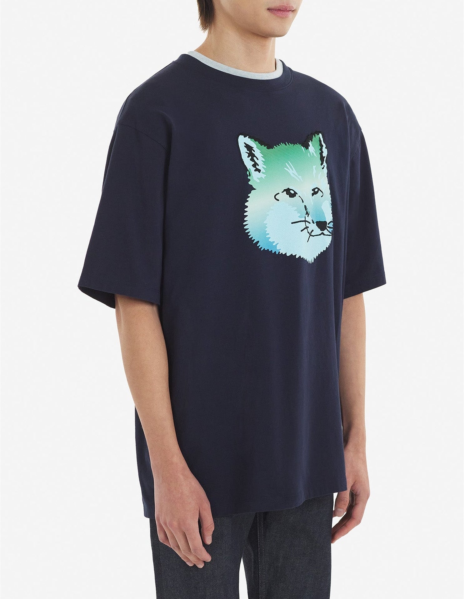Loose T-shirt with print - Navy