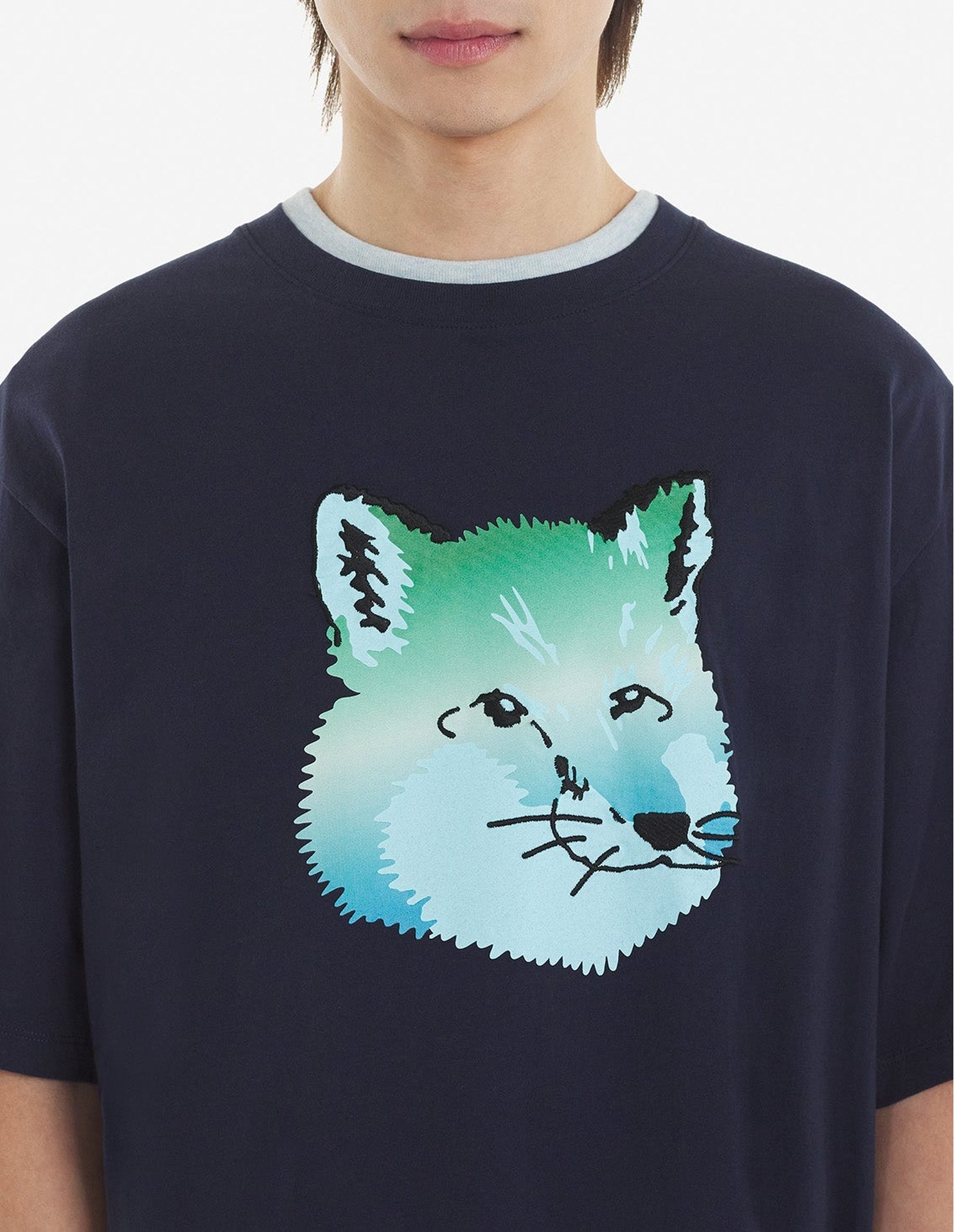 Loose T-shirt with print - Navy