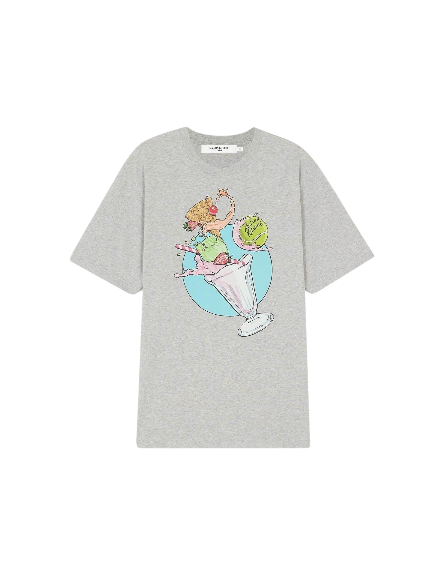Maison Kitsuné x Hotel Olympia T-shirt - Light Grey Melange