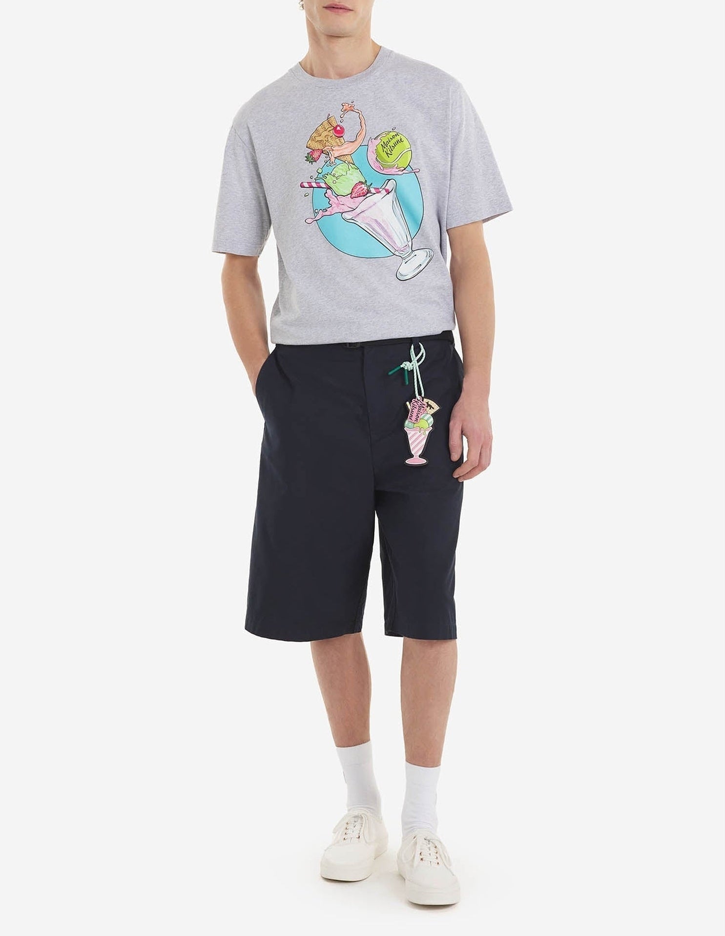 Maison Kitsuné x Hotel Olympia T-shirt - Light Grey Melange