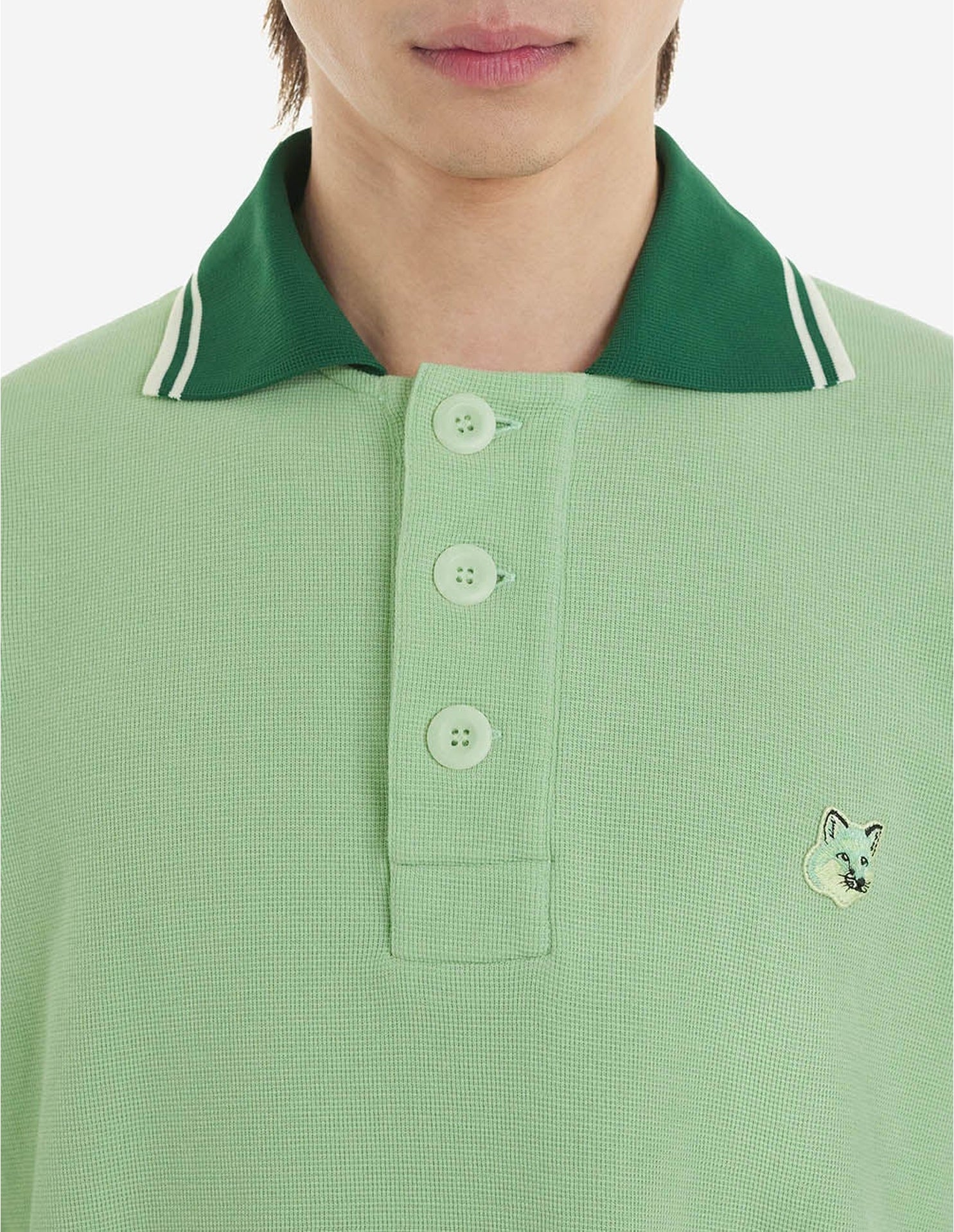 Piqué polo shirt with crest - Mint