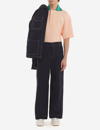 Piqué polo shirt with badge - Peach