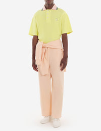 Piqué polo shirt with crest - Lemon