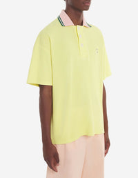 Piqué polo shirt with crest - Lemon
