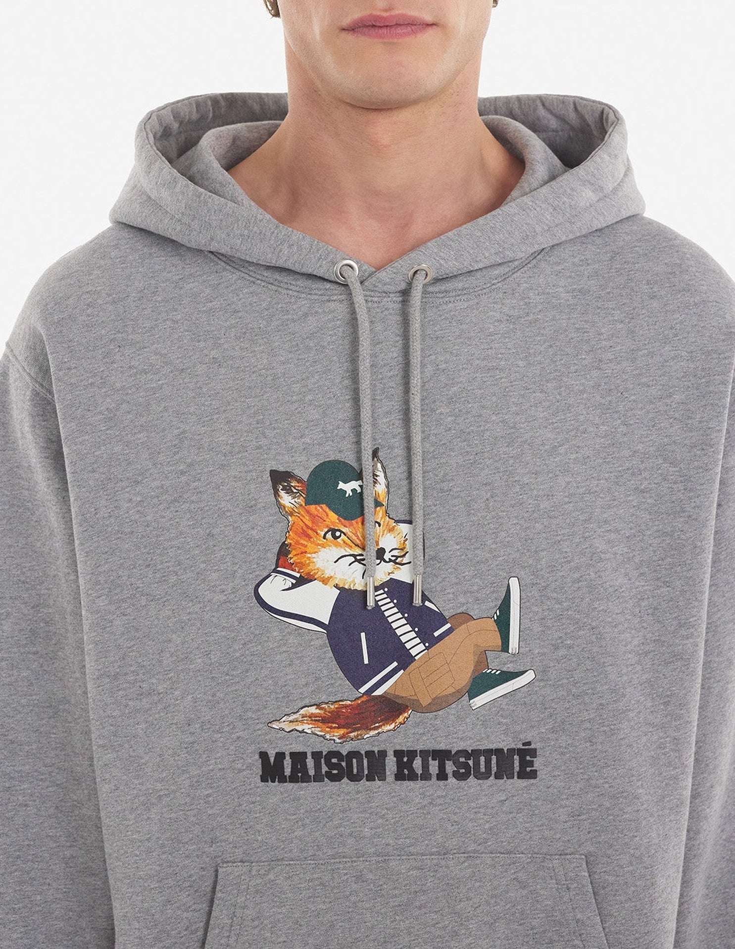 Sweat à capuche et manches longues - Grey Melange