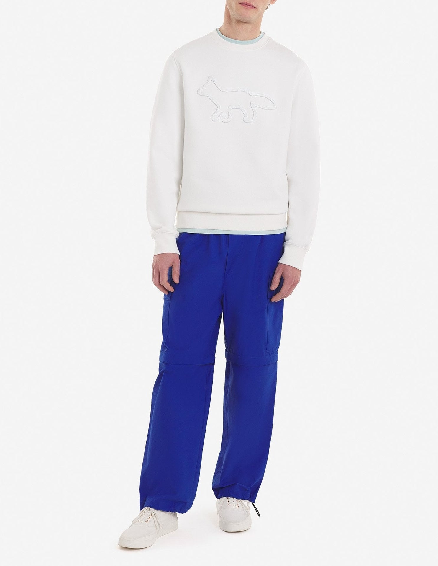 Sweatshirt brossé à manches longues - Off White