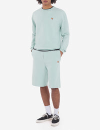Sweatshirt à col rond avec écusson - Blue Haze