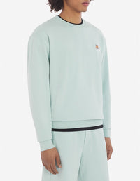 Sweatshirt à col rond avec écusson - Blue Haze