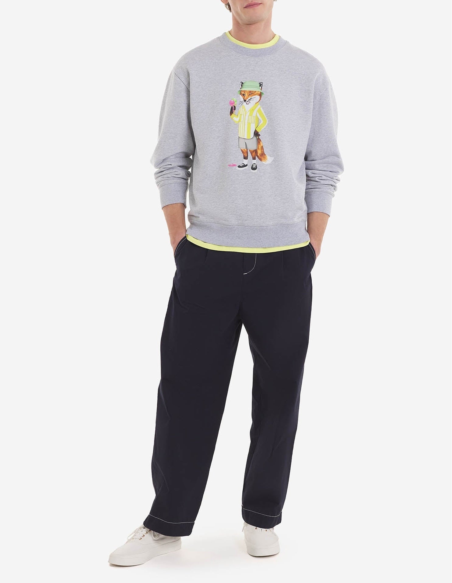Sweatshirt Maison Kitsuné x Hotel Olympia - Light Grey Melange