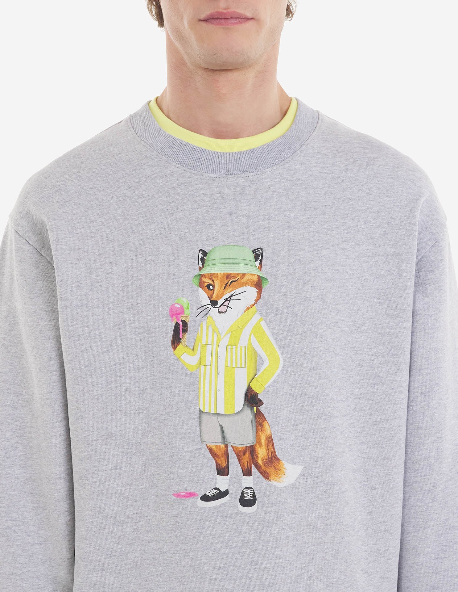 Sweatshirt Maison Kitsuné x Hotel Olympia - Light Grey Melange