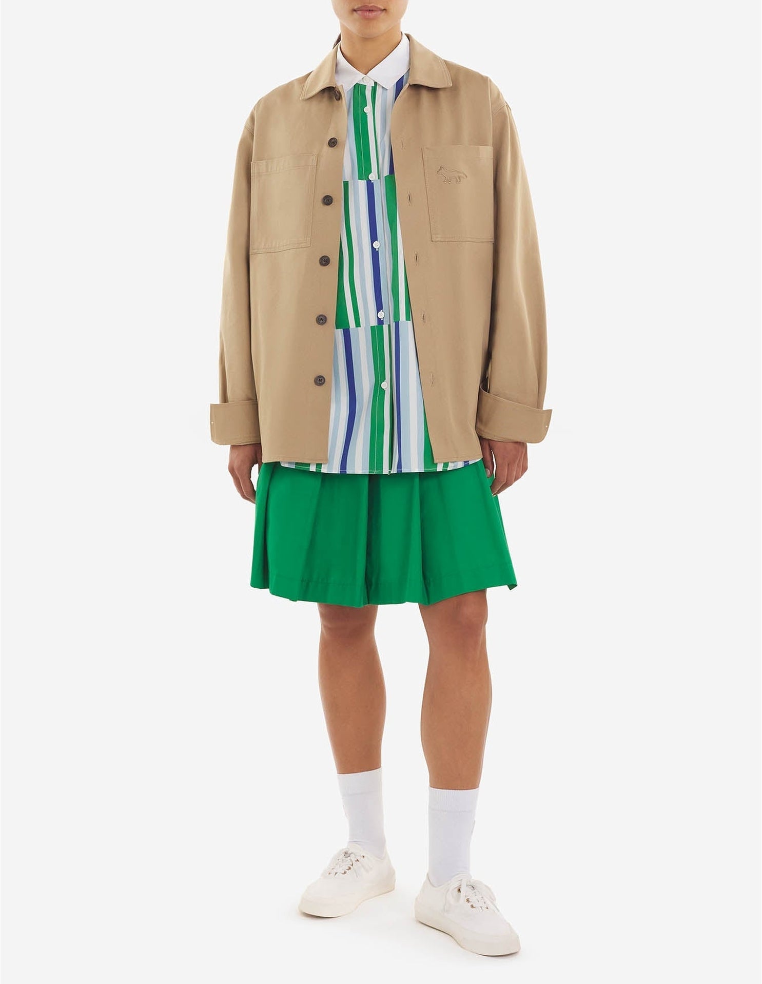 Button-front overshirt - Beige