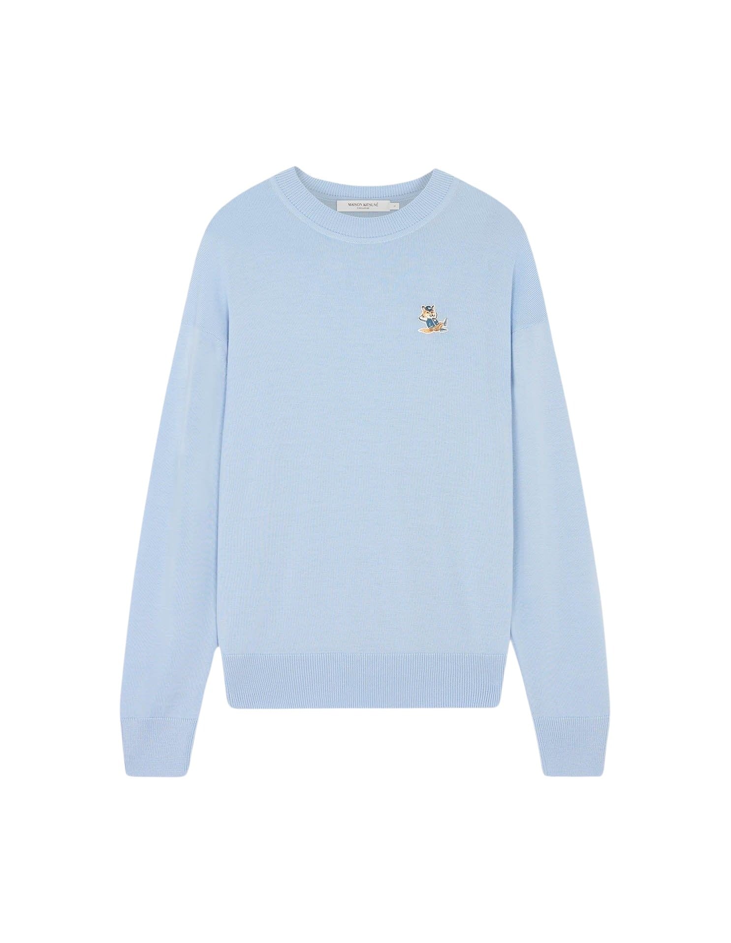 Pull avec écusson Fox en laine - Pale Blue