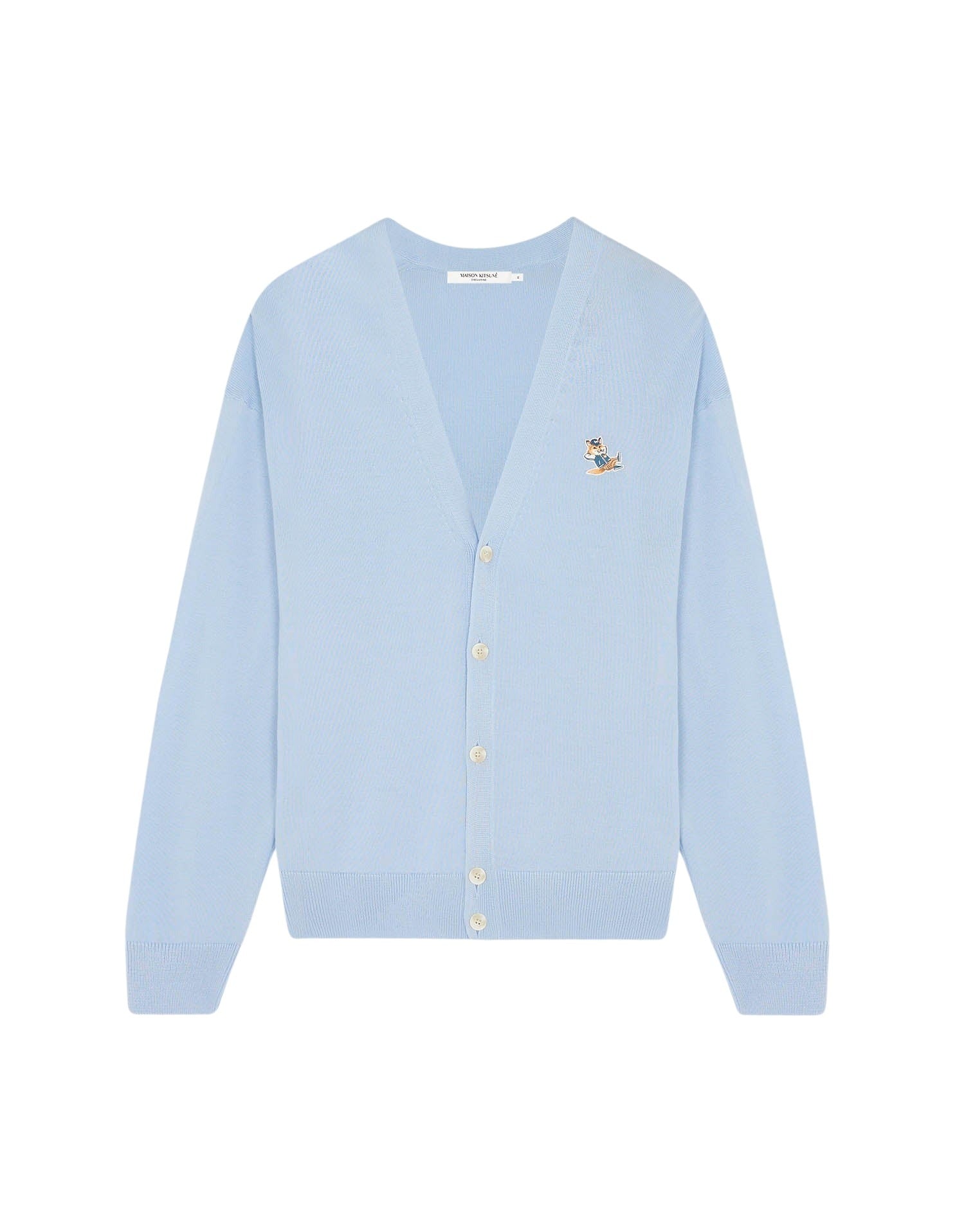 Cardigan à col V en laine - Pale Blue