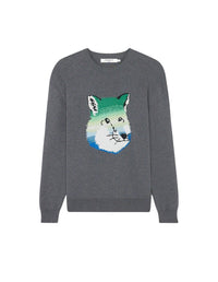 Printed long-sleeved jumper - Dark Grey Melange