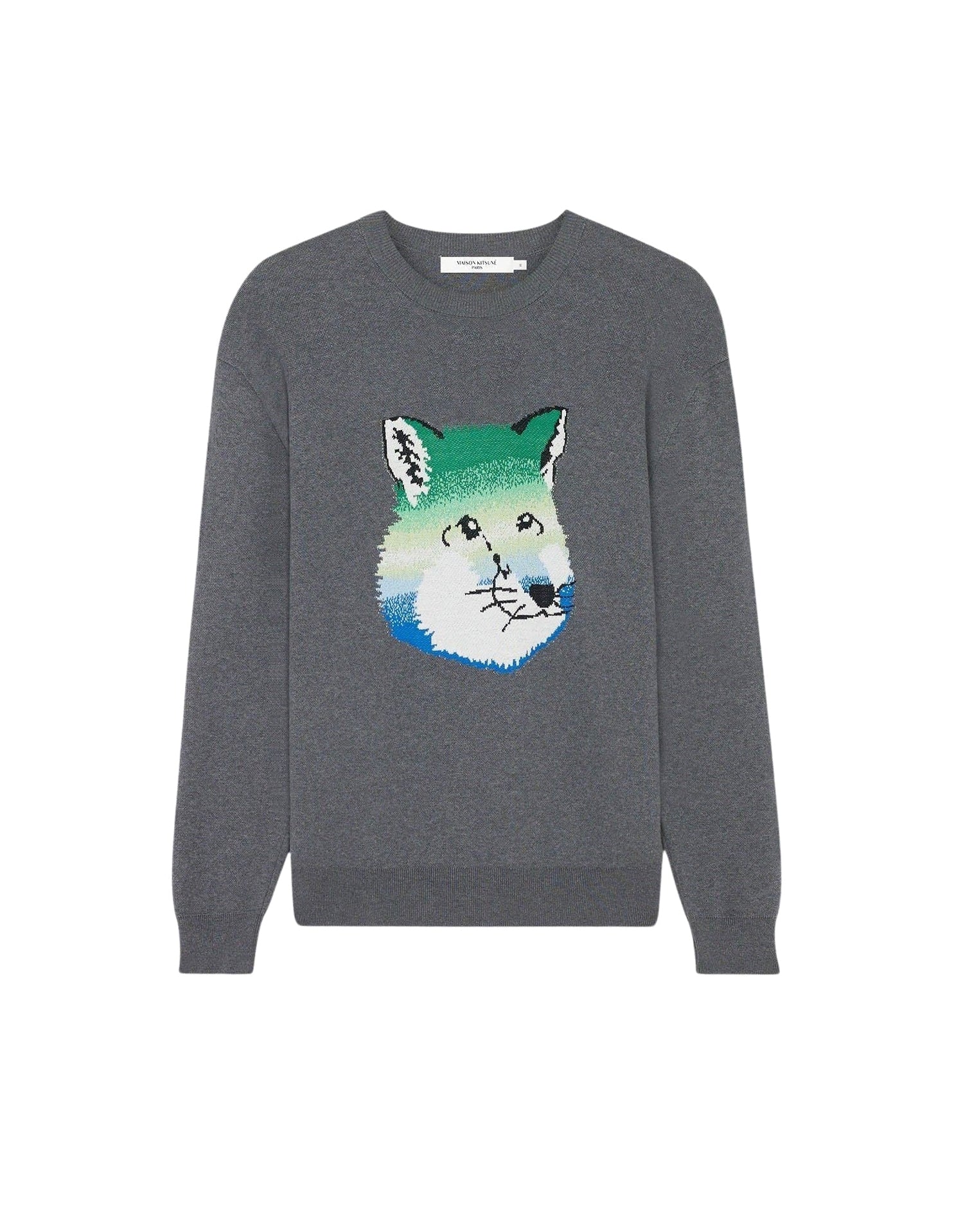 Printed long-sleeved jumper - Dark Grey Melange
