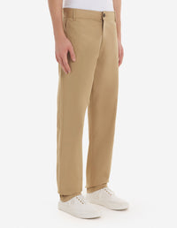 Tapered trousers with embroidery - Beige