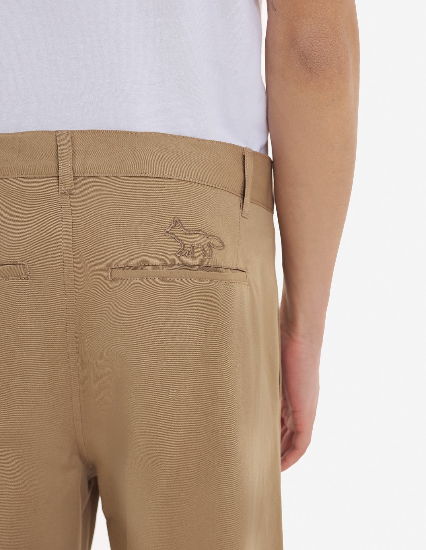 Tapered trousers with embroidery - Beige