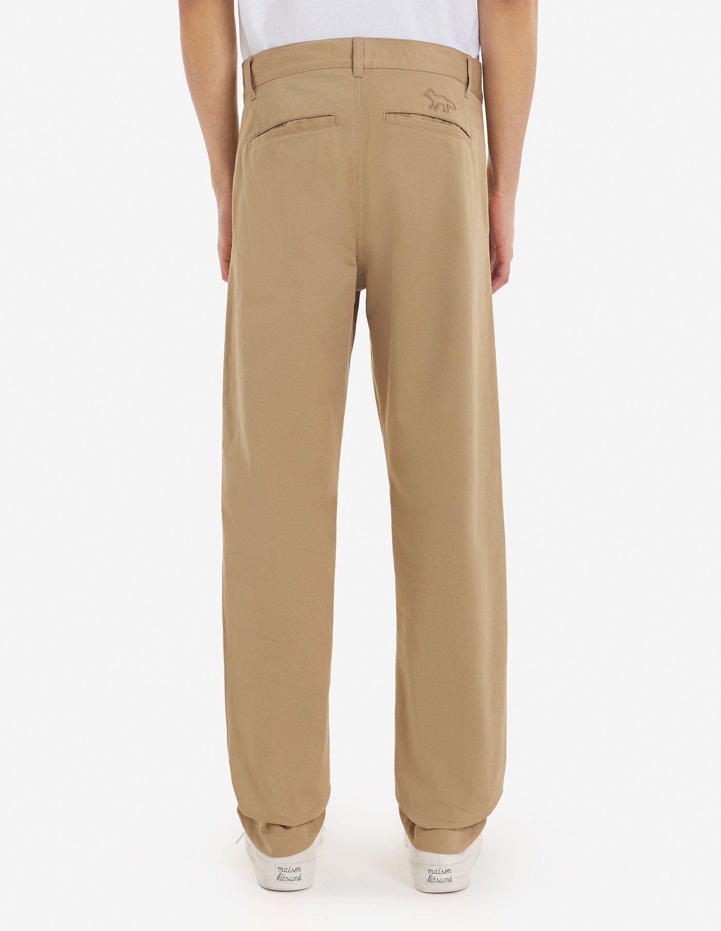 Tapered trousers with embroidery - Beige
