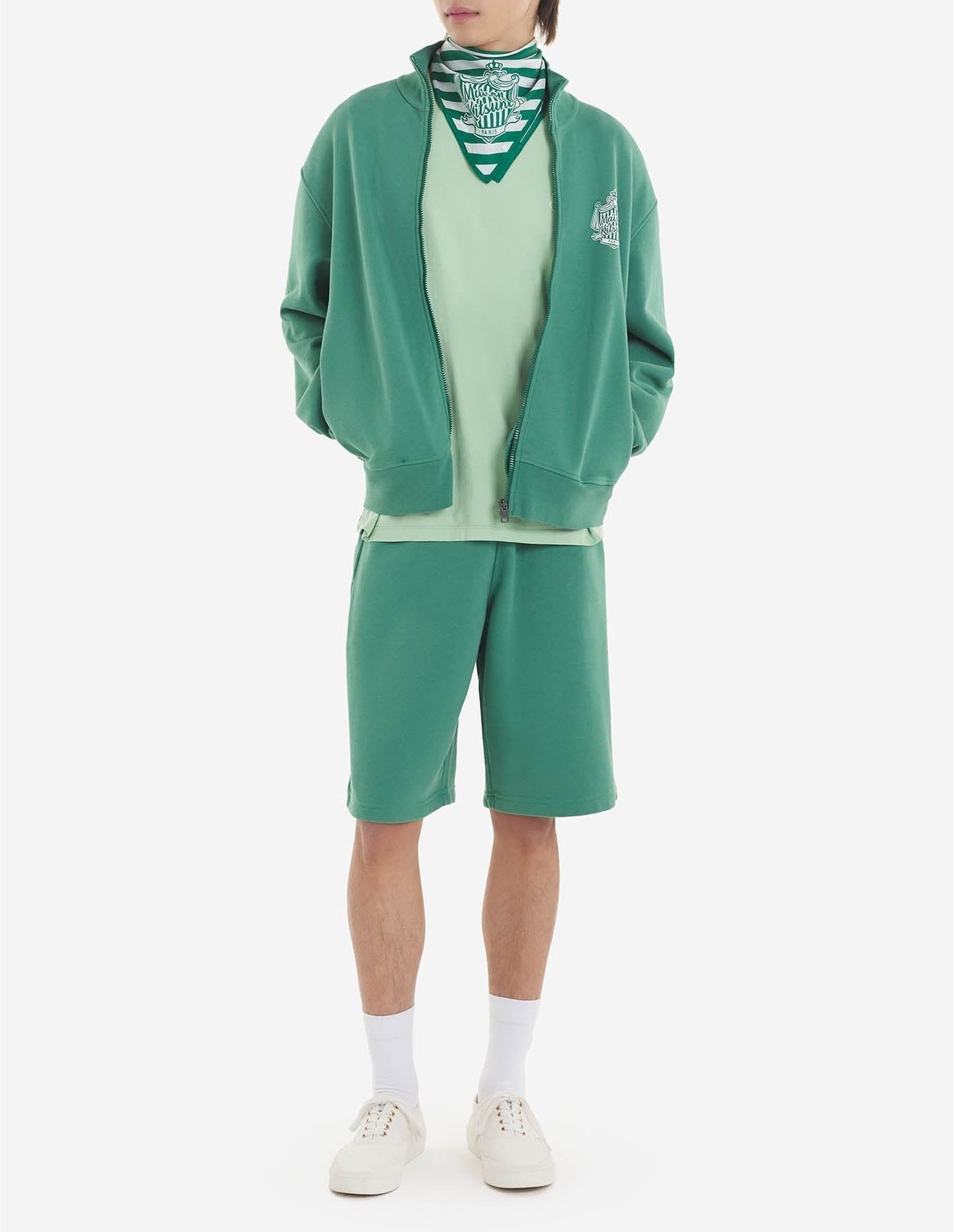 Track shorts with patch on back - Tropical Green