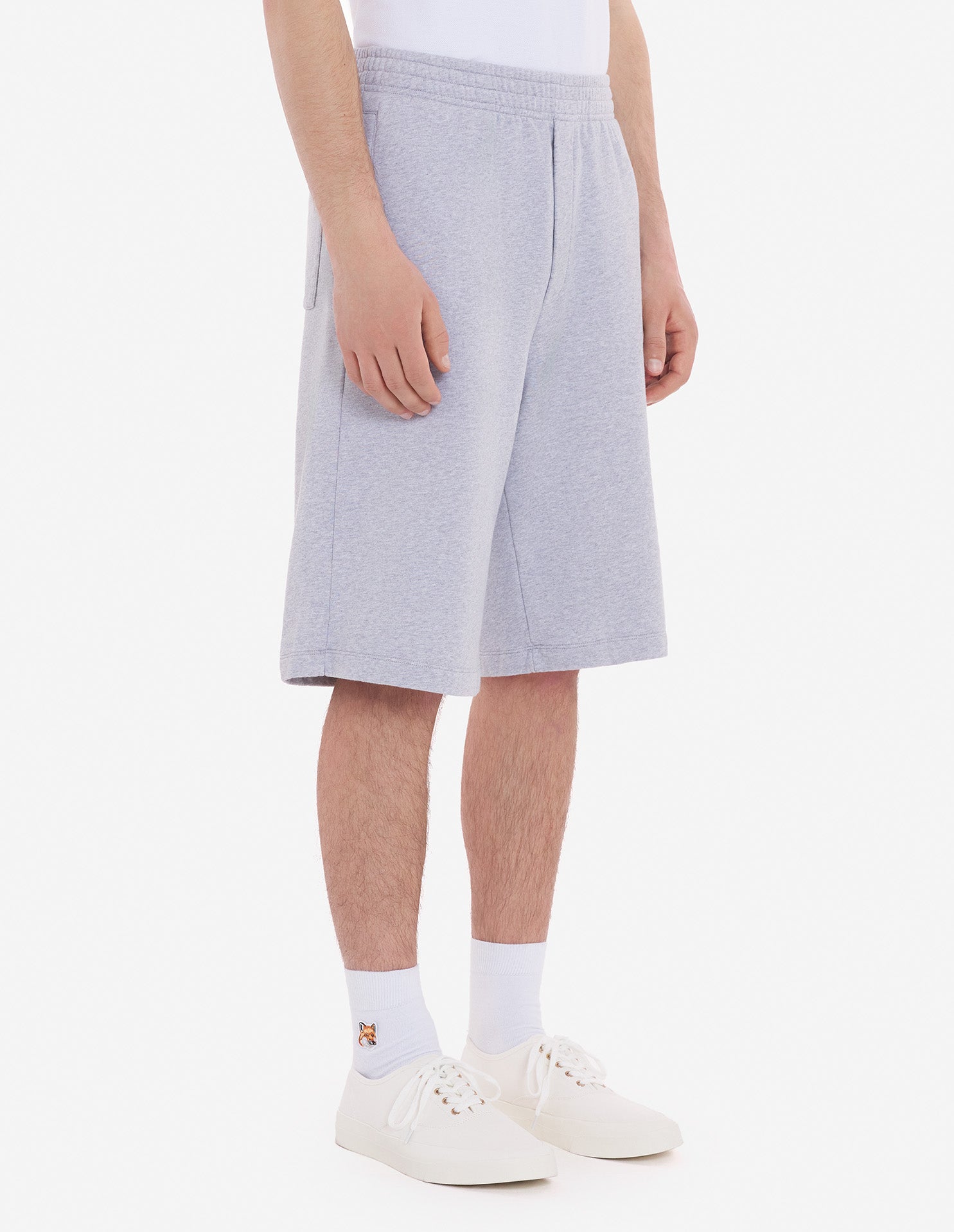Bermuda avec écusson brodé - Light Grey Melange