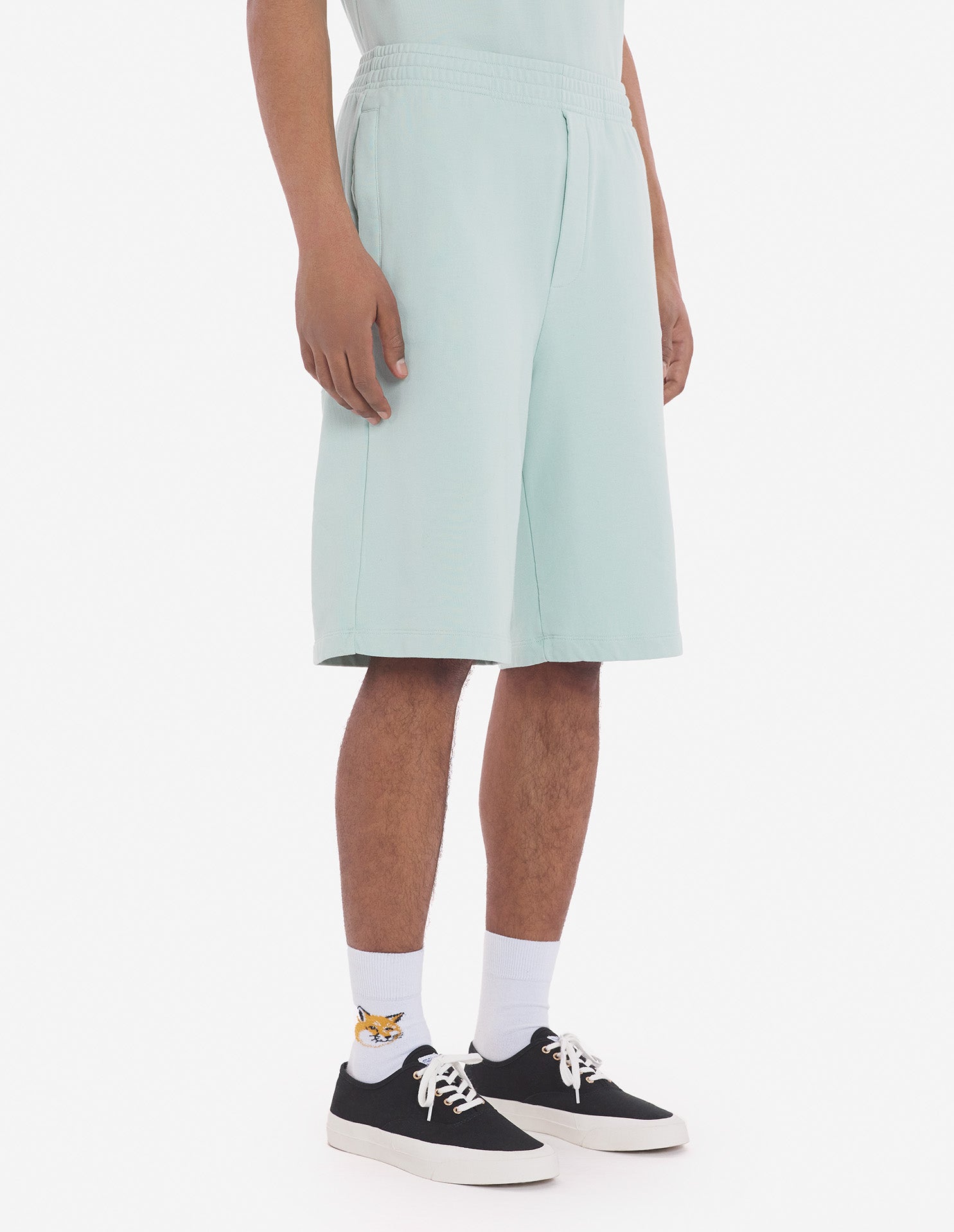 Bermuda shorts with embroidered badge - Blue Haze