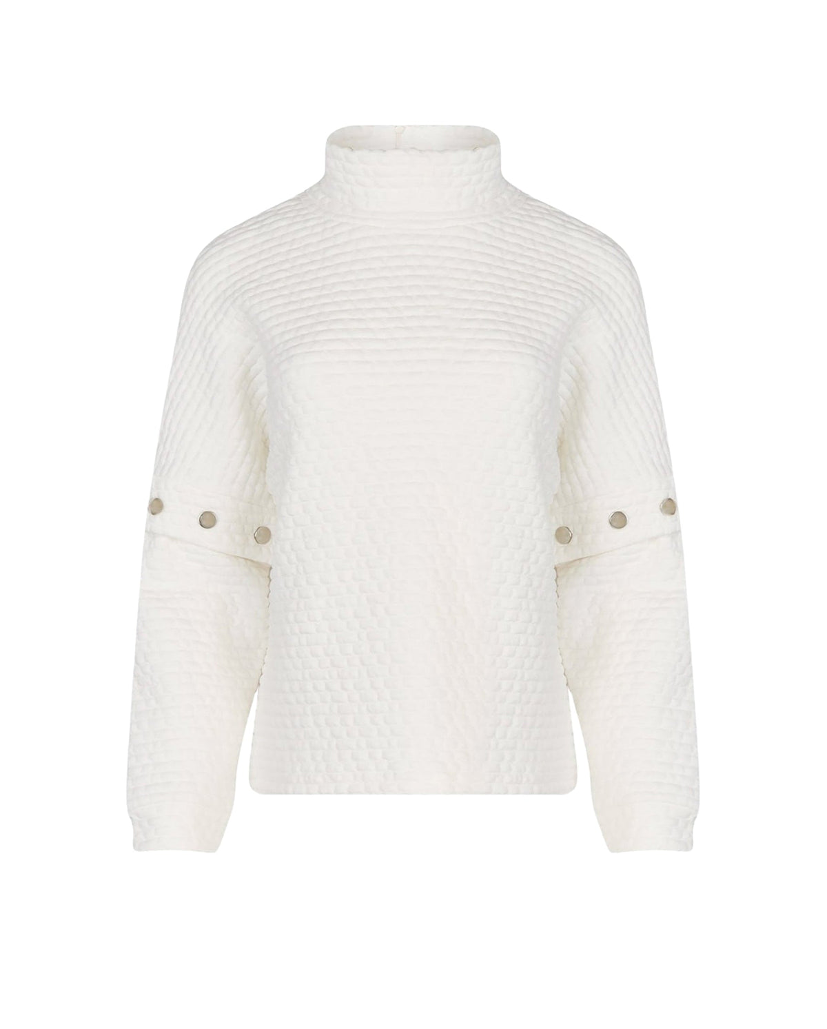 Top en maille Koffi à col fantaisie - Moon White