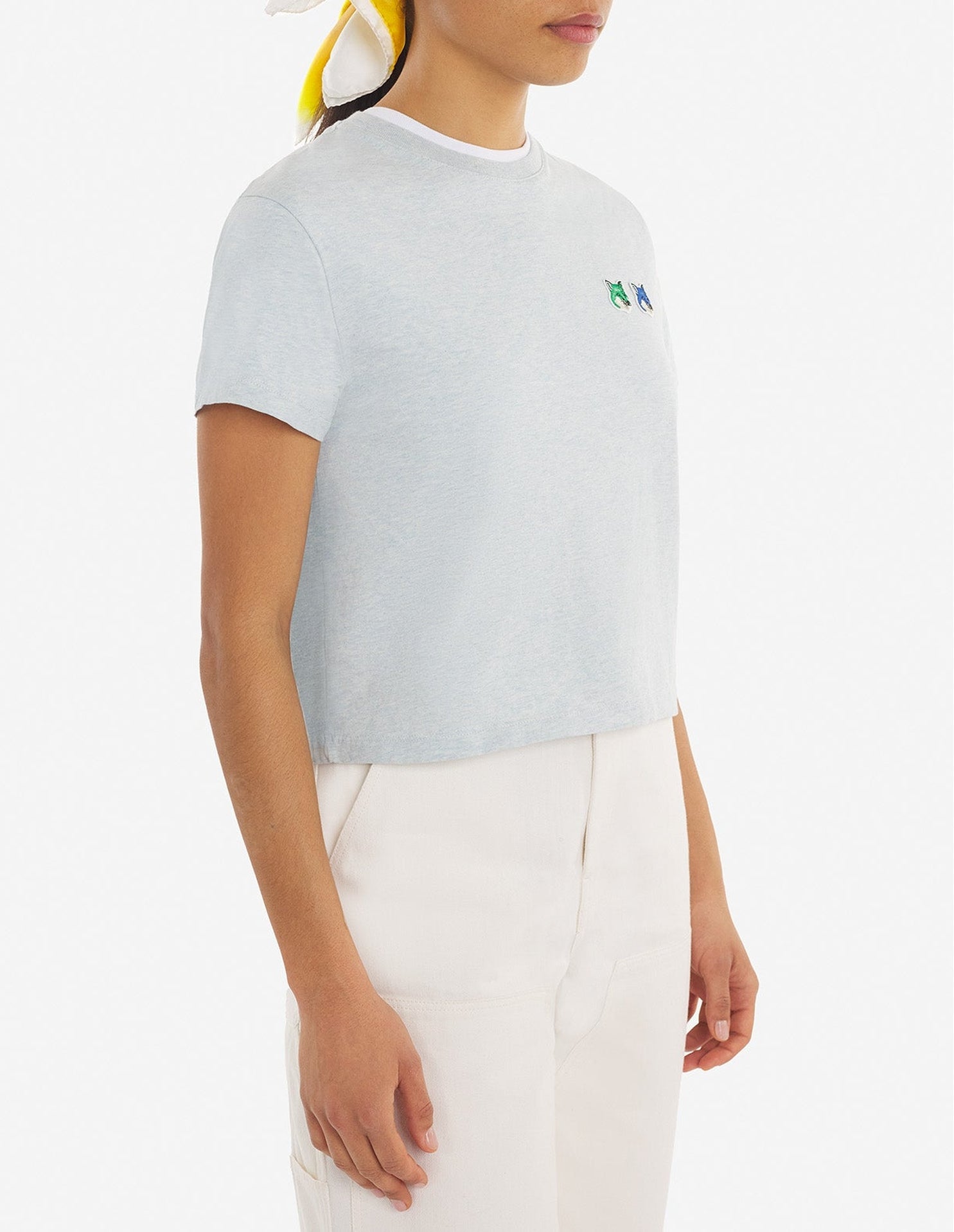 T-shirt court avec écusson - Blue Haze Melange