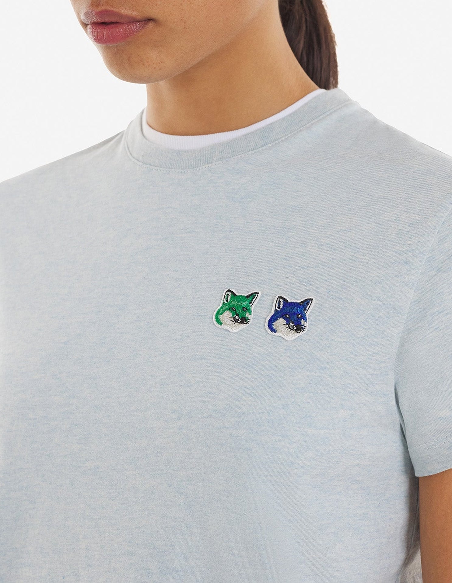 T-shirt court avec écusson - Blue Haze Melange