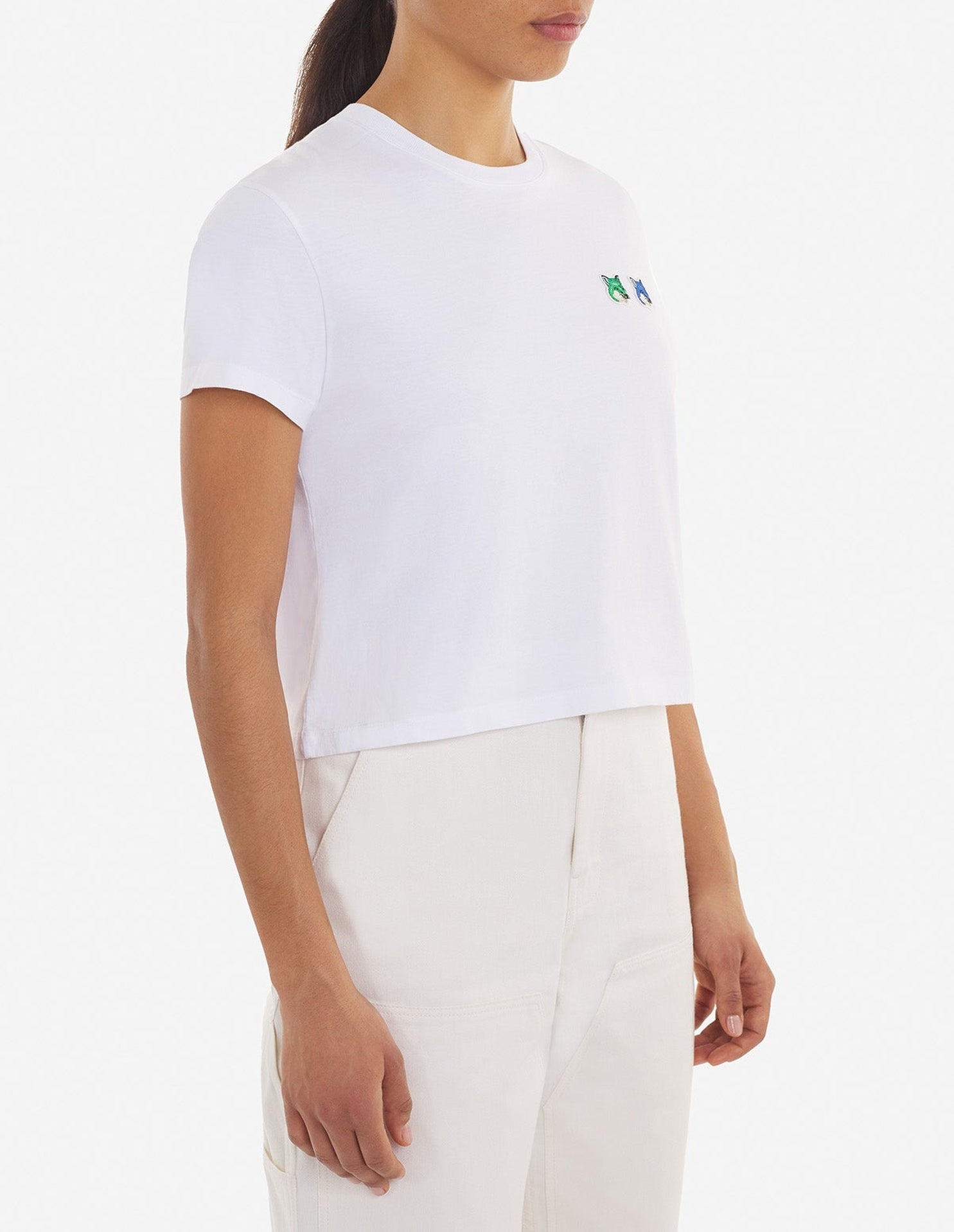 T-shirt court avec écusson - White