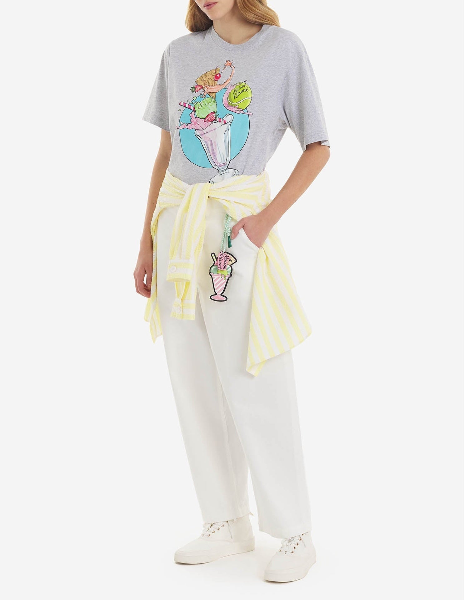 Maison Kitsuné x Hotel Olympia T-shirt - Light Grey Melange