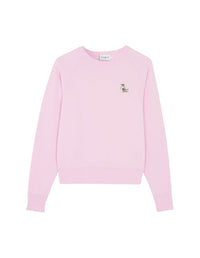 Sweatshirt à col rond ajusté avec écusson - Dusty Rose