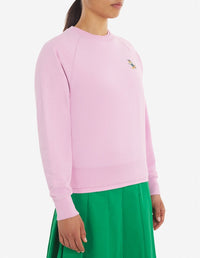 Sweatshirt à col rond ajusté avec écusson - Dusty Rose