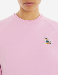 Sweatshirt à col rond ajusté avec écusson - Dusty Rose